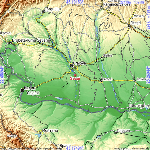 Topographic map of Secui