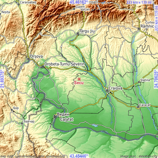 Topographic map of Secu