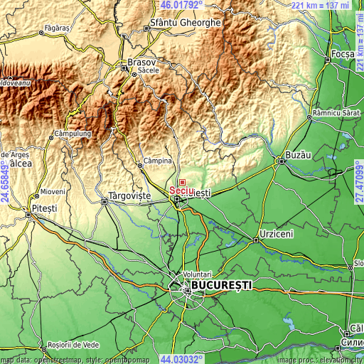 Topographic map of Seciu