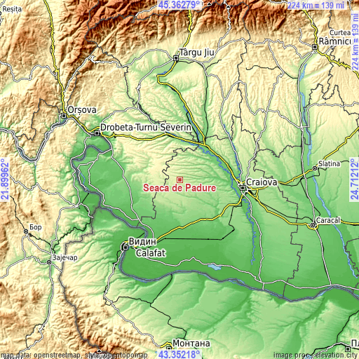 Topographic map of Seaca de Pădure