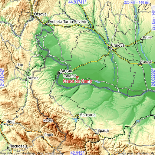 Topographic map of Seaca de Câmp