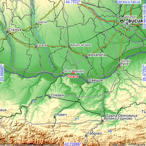 Topographic map of Seaca