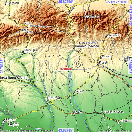 Topographic map of Scundu