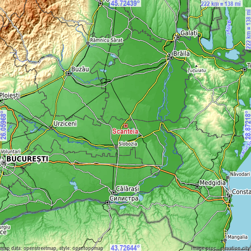 Topographic map of Scânteia