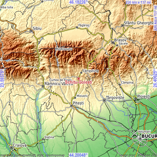 Topographic map of Schitu-Goleşti