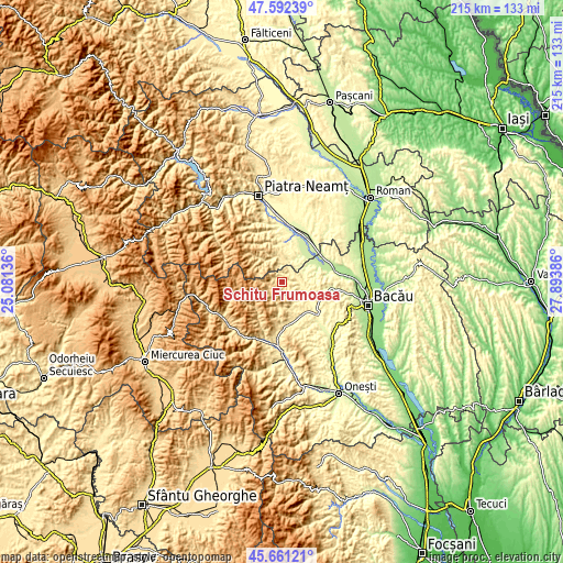 Topographic map of Schitu Frumoasa