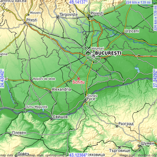 Topographic map of Schitu