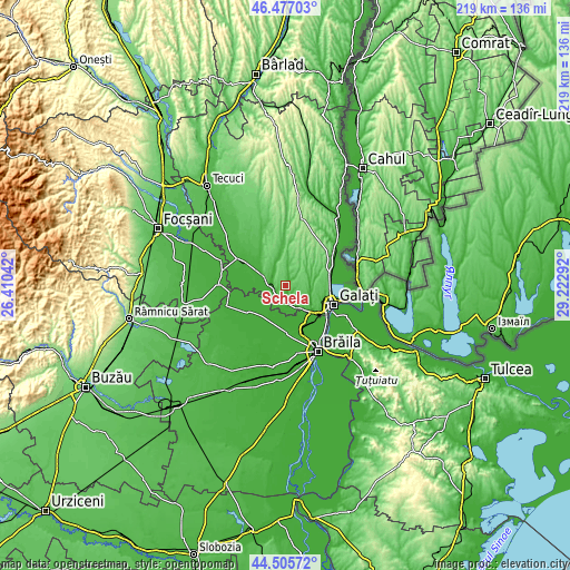 Topographic map of Schela
