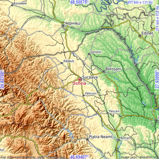 Topographic map of Scheia