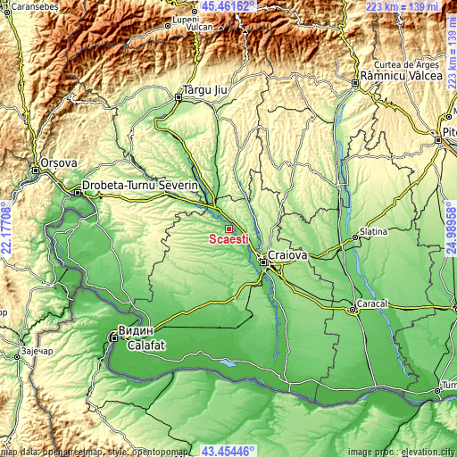 Topographic map of Scăeşti