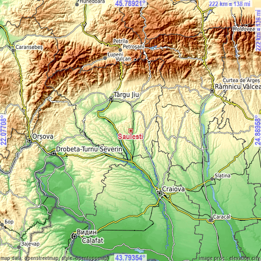 Topographic map of Săuleşti