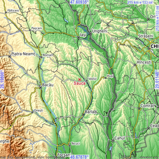 Topographic map of Sauca