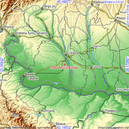 Topographic map of Satu Nou Calopăr