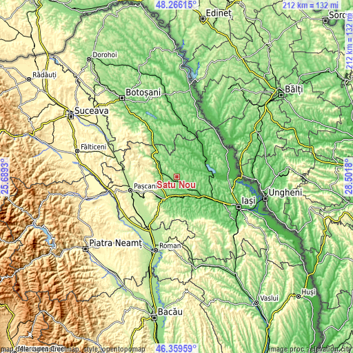 Topographic map of Satu Nou