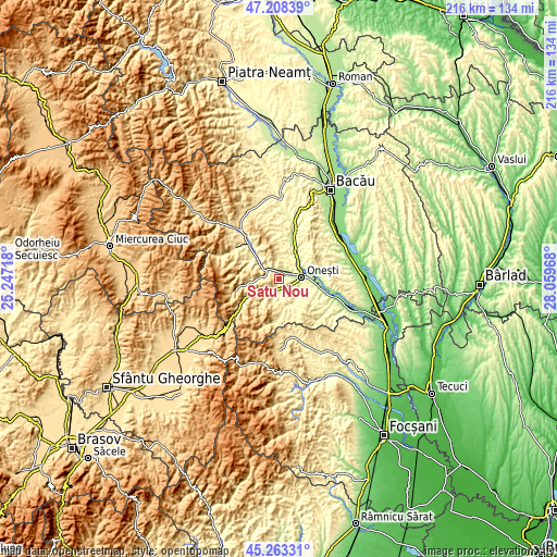 Topographic map of Satu Nou
