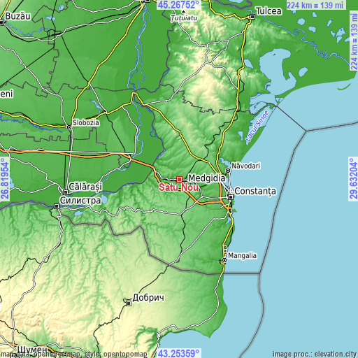 Topographic map of Satu Nou