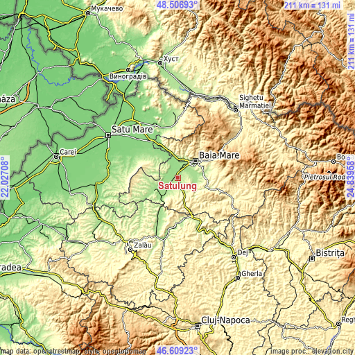 Topographic map of Satulung