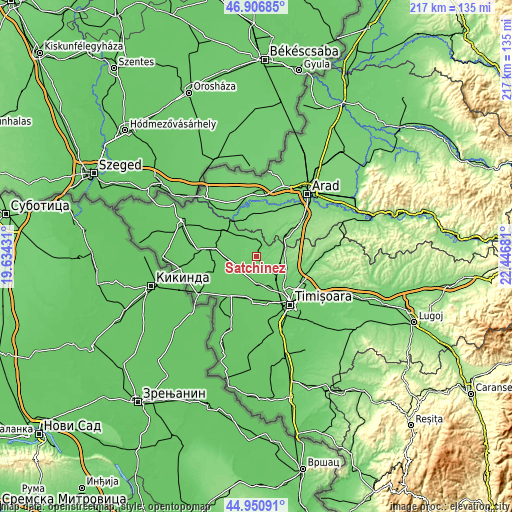 Topographic map of Satchinez