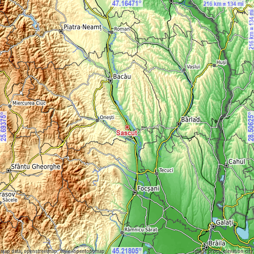 Topographic map of Sascut