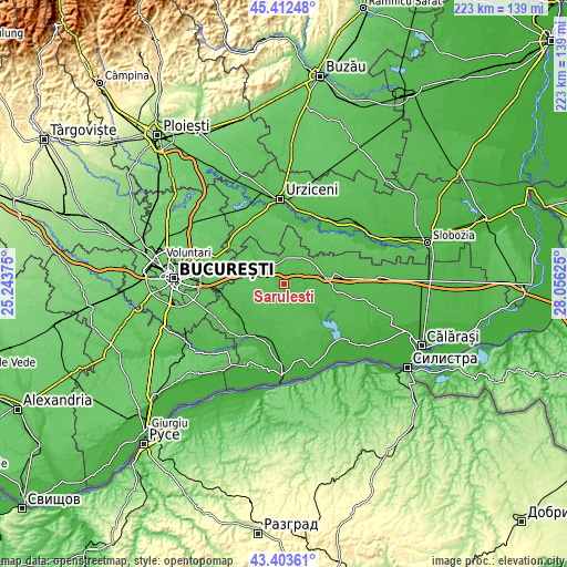 Topographic map of Săruleşti