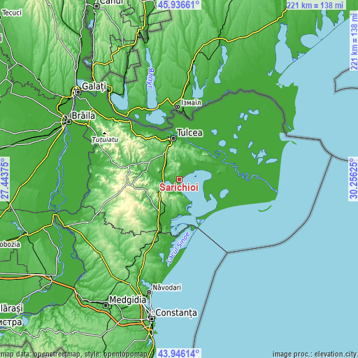 Topographic map of Sarichioi