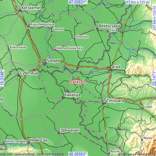 Topographic map of Saravale