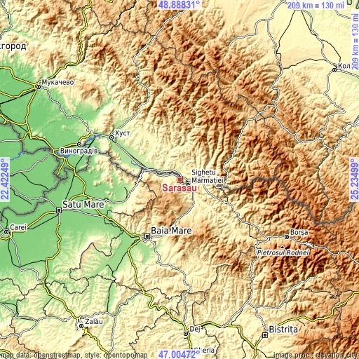 Topographic map of Sarasău