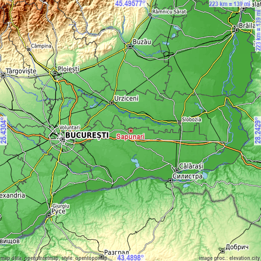 Topographic map of Săpunari