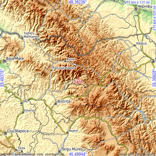 Topographic map of Șanț