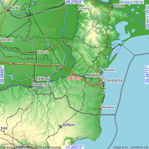 Topographic map of Saligny