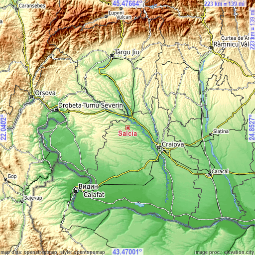 Topographic map of Salcia