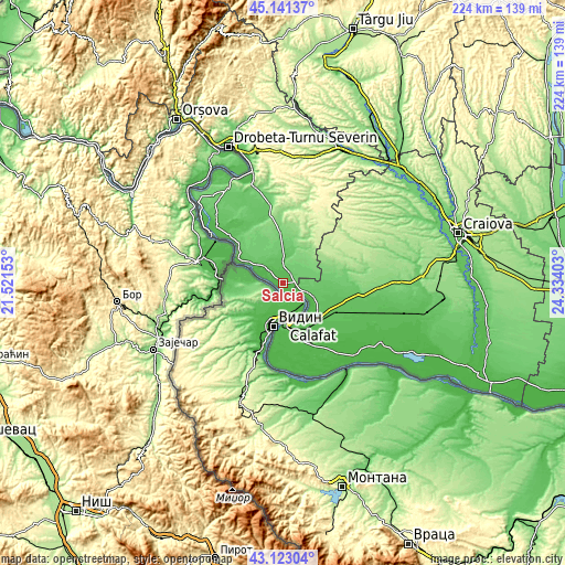Topographic map of Salcia
