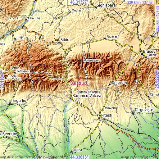 Topographic map of Sălătrucu