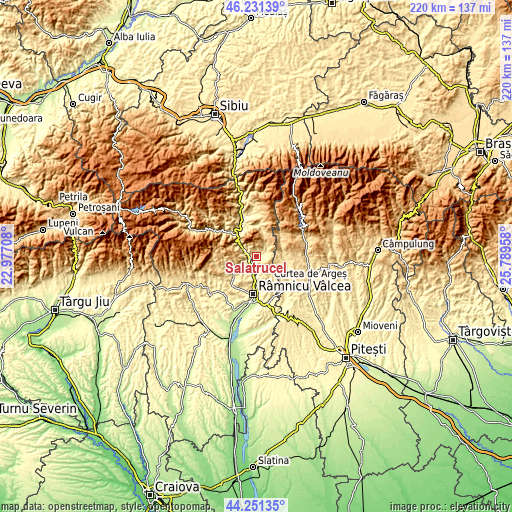 Topographic map of Sălătrucel