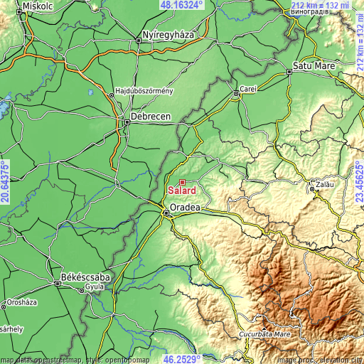 Topographic map of Sălard