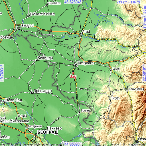 Topographic map of Şag