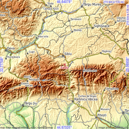 Topographic map of Sadu