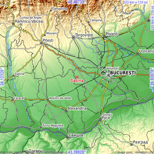 Topographic map of Sadina