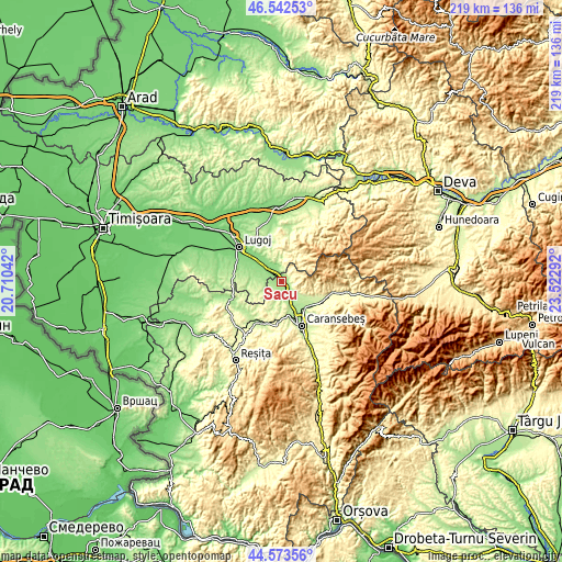 Topographic map of Sacu