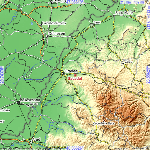 Topographic map of Săcădat