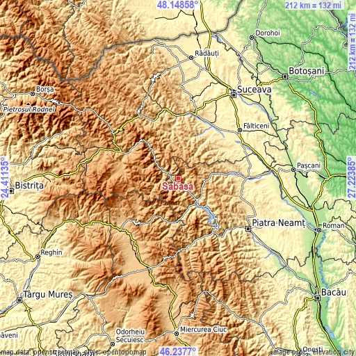 Topographic map of Sabasa