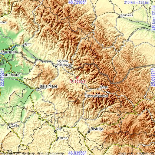 Topographic map of Ruscova