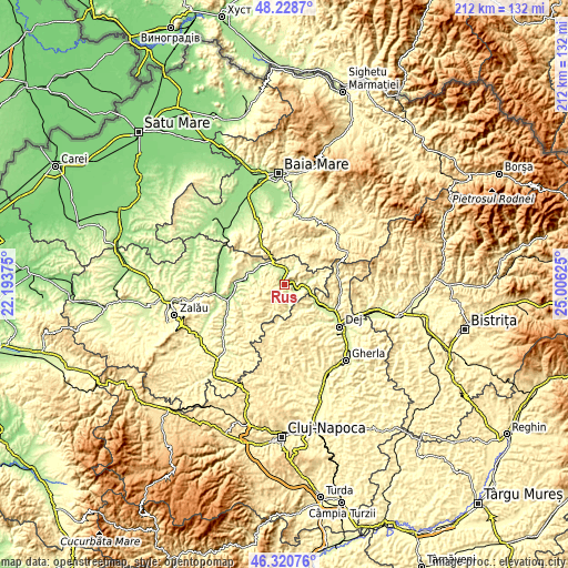 Topographic map of Rus