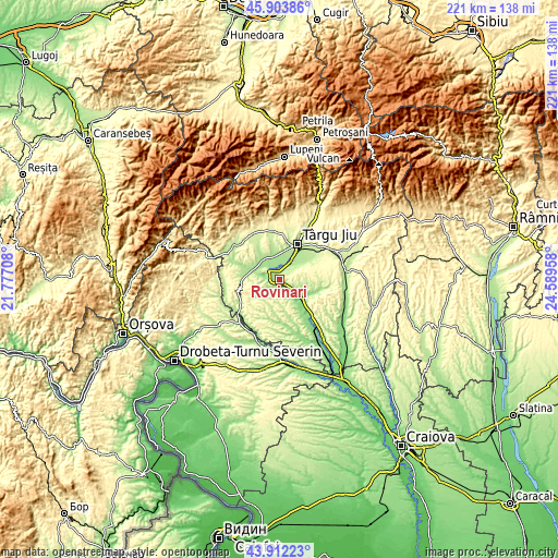 Topographic map of Rovinari