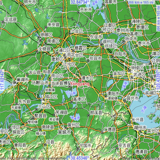 Topographic map of Yongyang