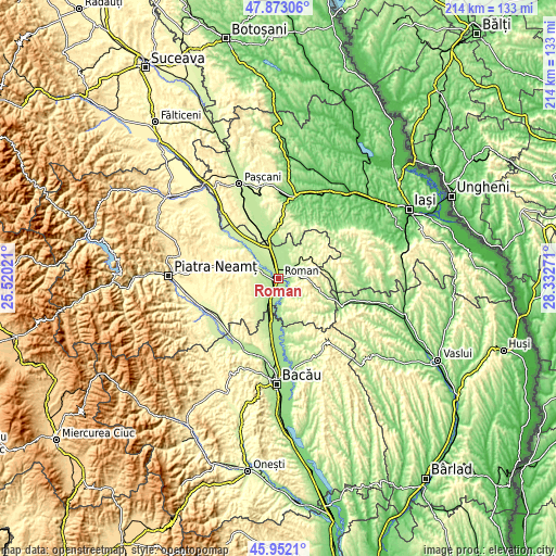 Topographic map of Roman