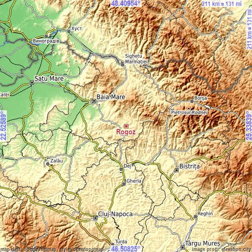 Topographic map of Rogoz