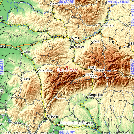 Topographic map of Râu de Mori