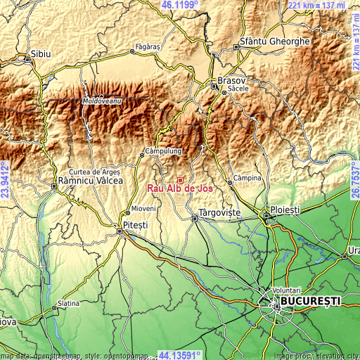 Topographic map of Râu Alb de Jos