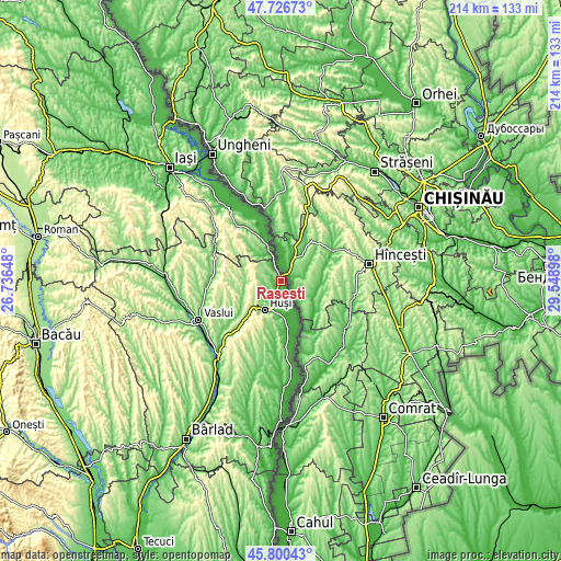 Topographic map of Râșești